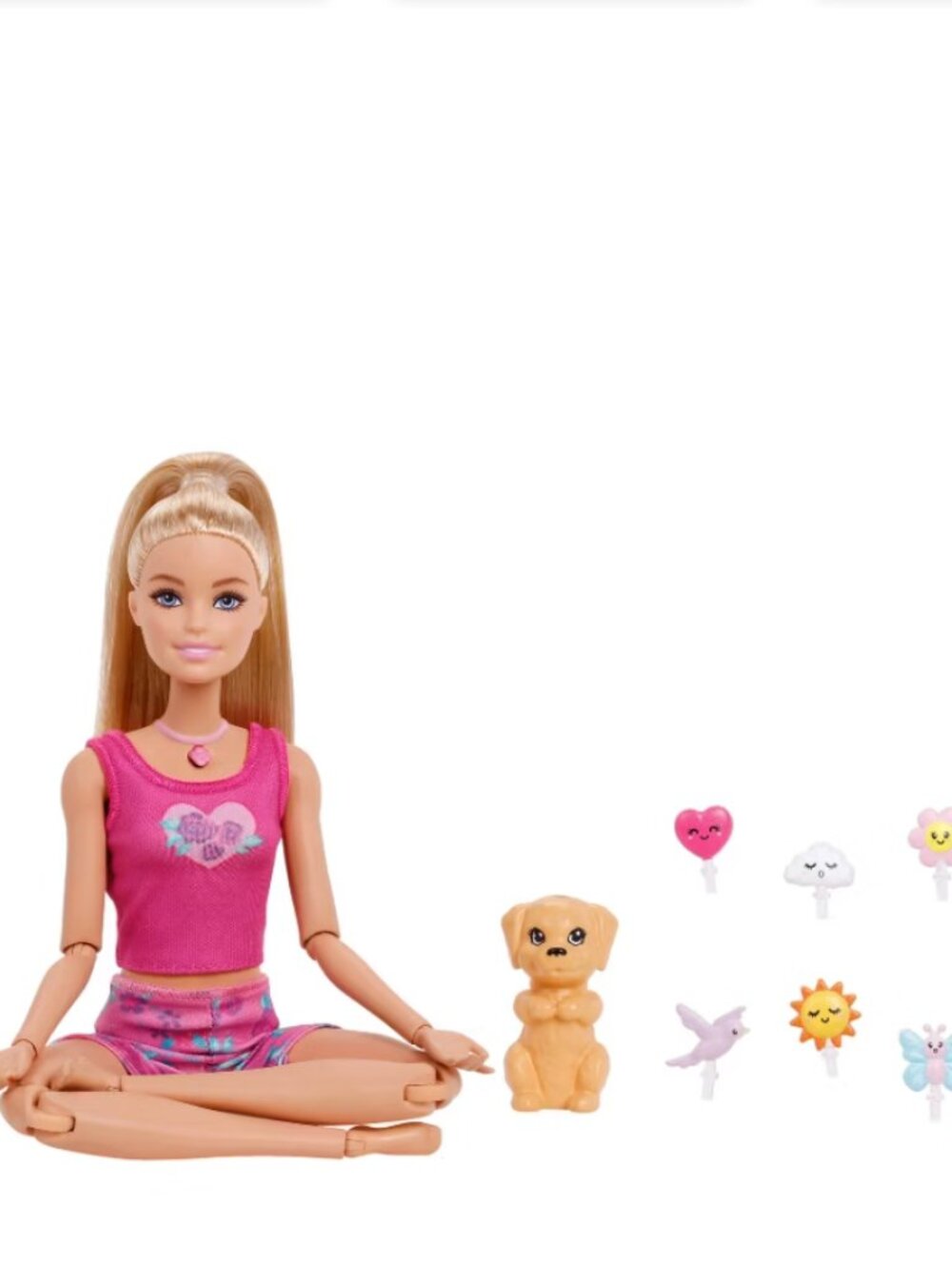 Barbie Mindful Moves Doll in Yoga Clothes with Audio Lights Music Blonde w/ Pet